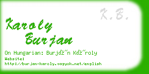 karoly burjan business card